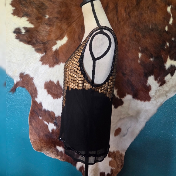Black and Gold Sequin Women's Top - Picture 4 of 9